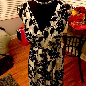 High low black white vera dress